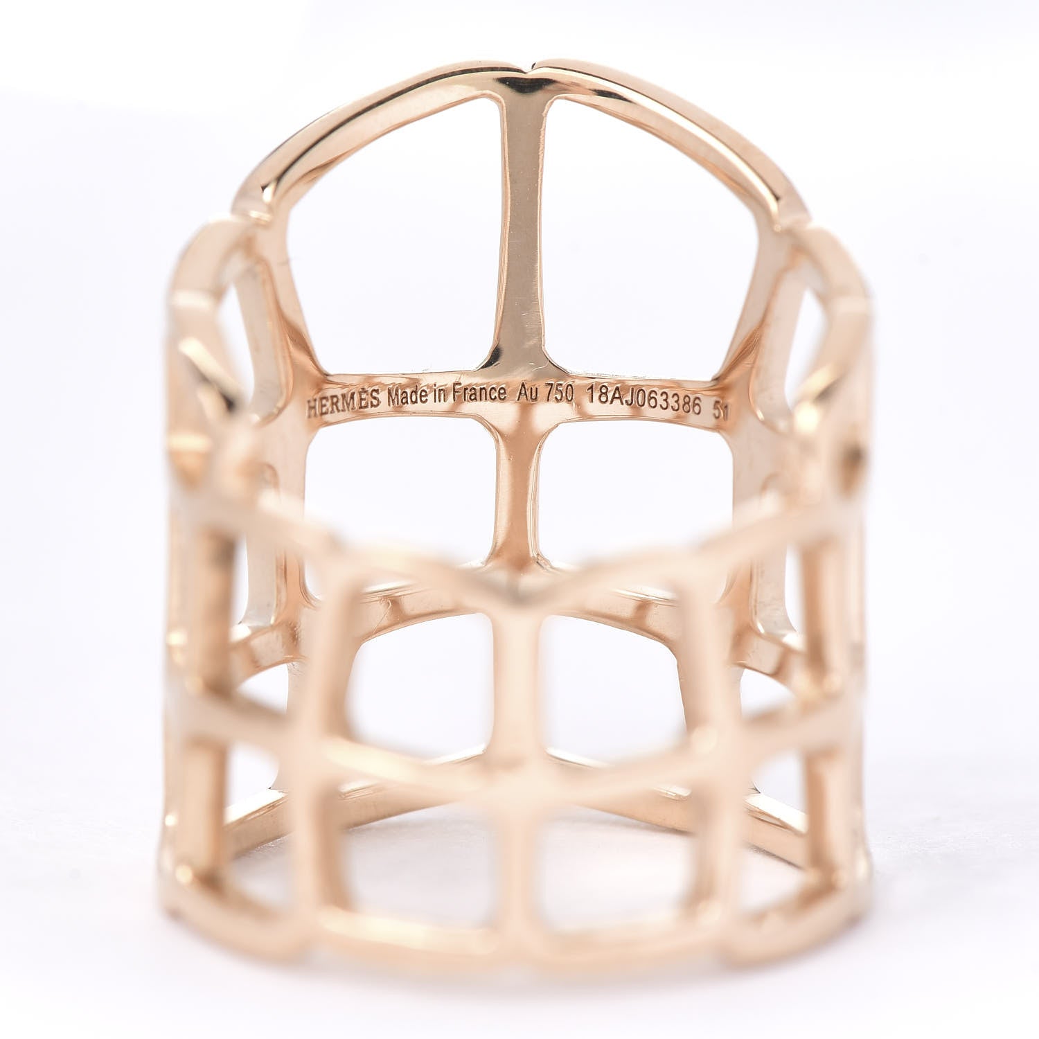 Hermes 18K Rose Gold GM Niloticus Ombre Ring 51 5.75 4 of 5