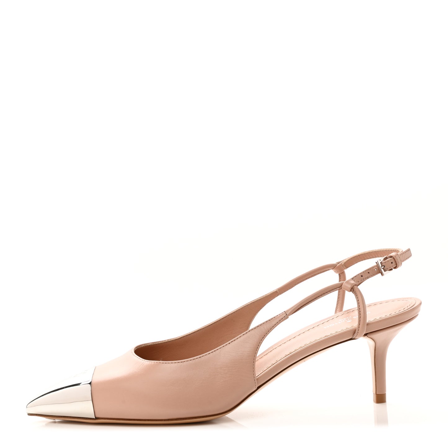 Calfskin Urban Twist Slingback Pumps 38.5 Pink Silver