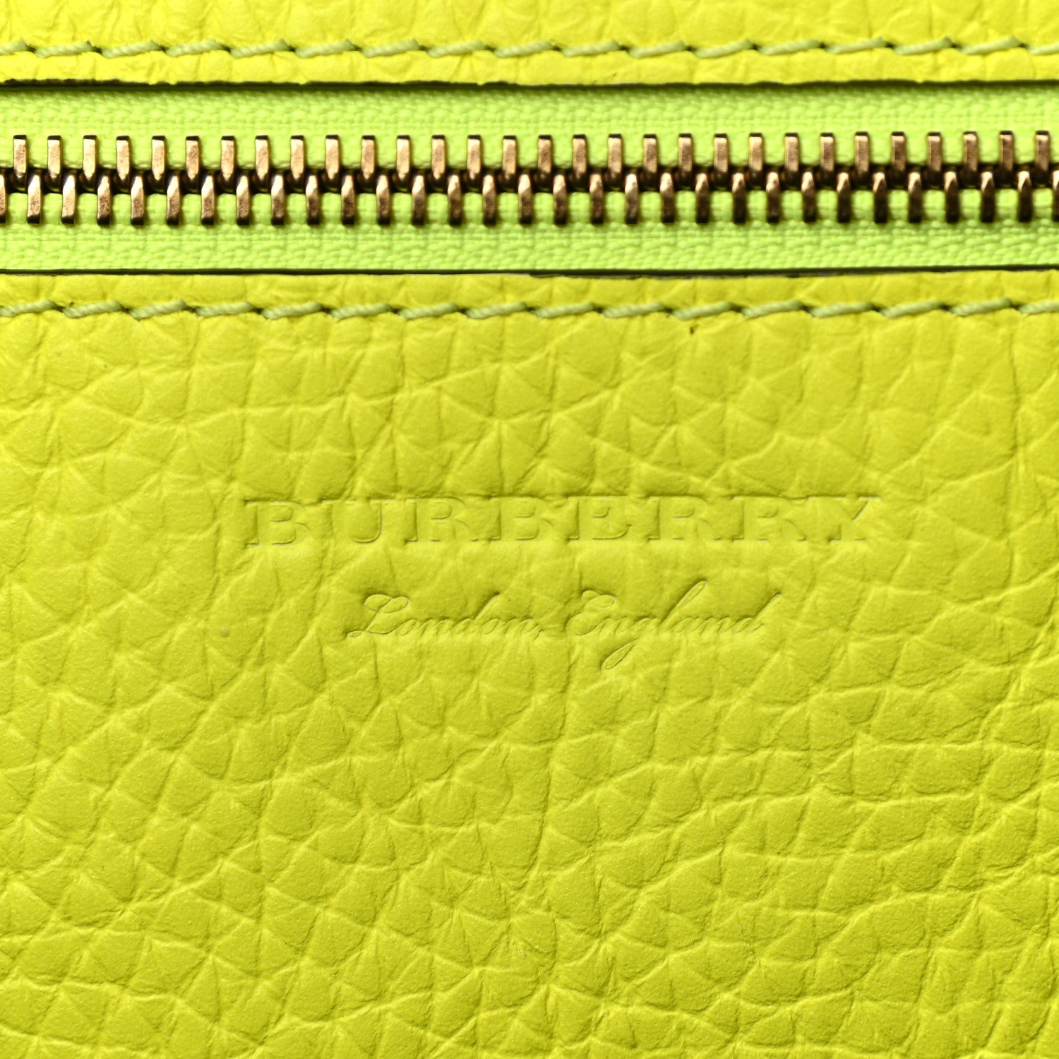 Burberry Grainy Calfskin Remington Tote Neon Yellow 5 of 14