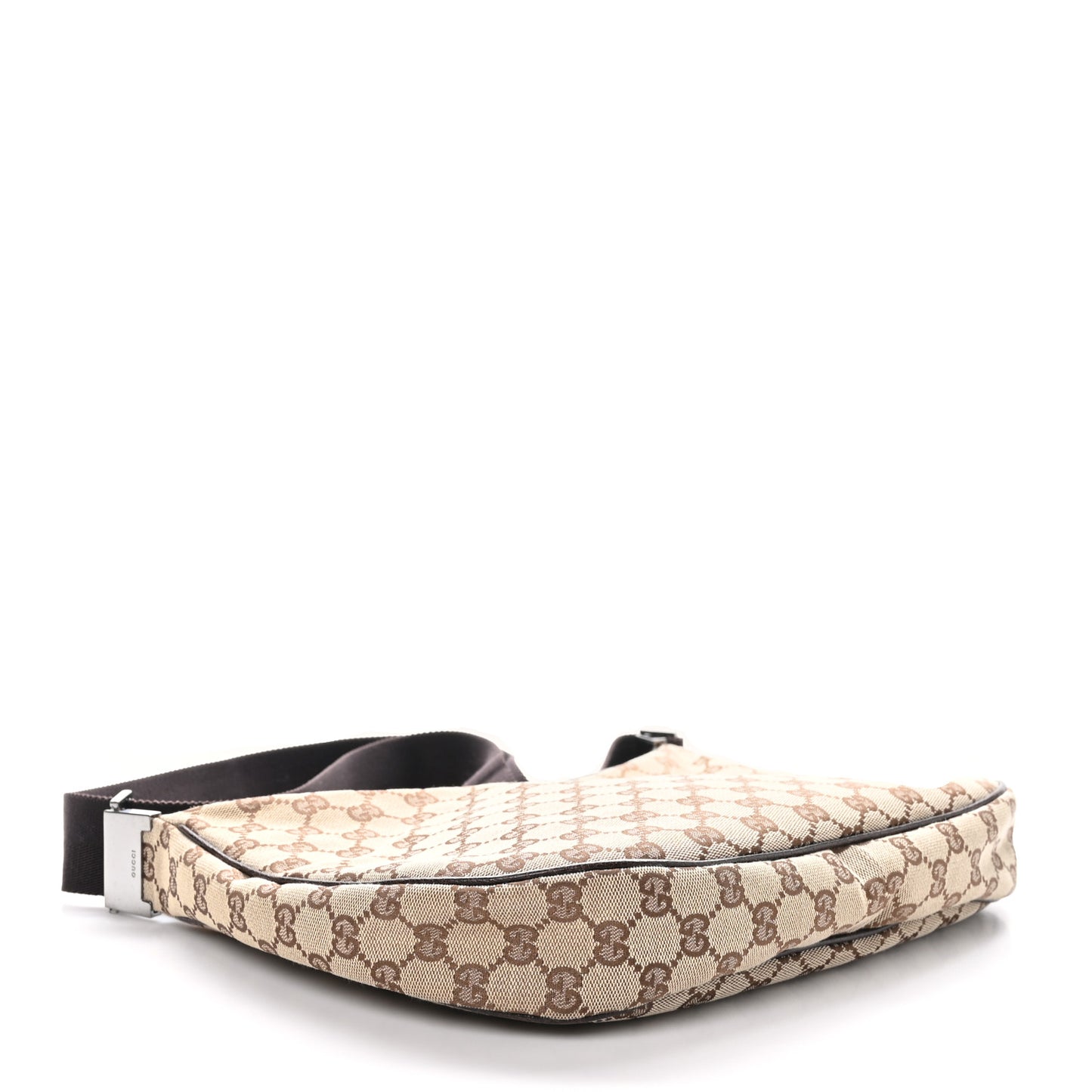 Monogram Web Medium Half Moon Hobo Dark Brown