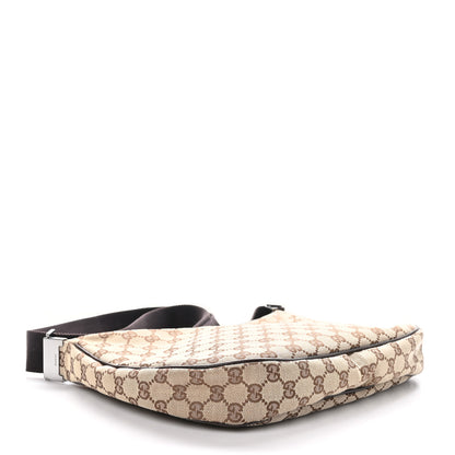 Gucci Monogram Web Medium Half Moon Hobo Dark Brown 4 of 10