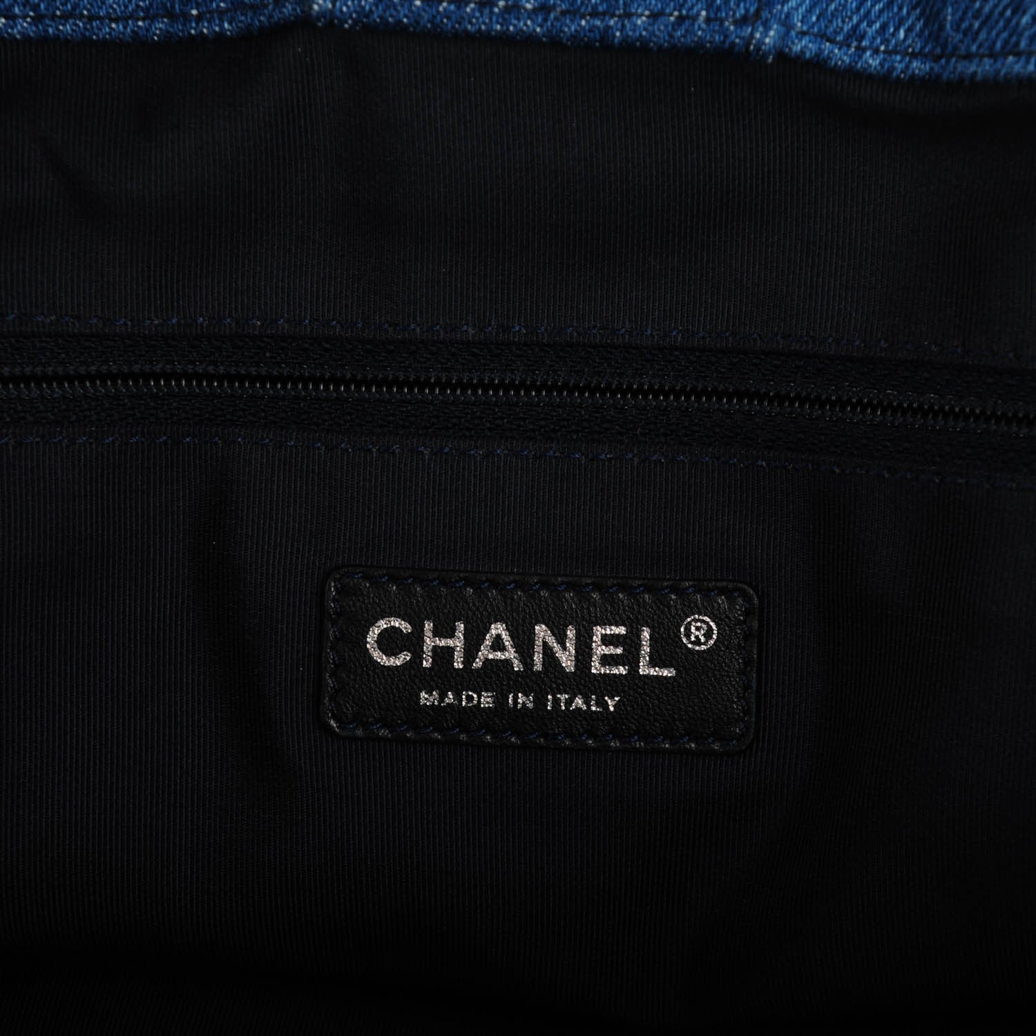 Chanel Denim Fringe Large Shopping Tote Blue 6 of 7