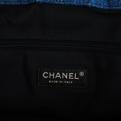Chanel Denim Fringe Large Shopping Tote Blue 6 of 7