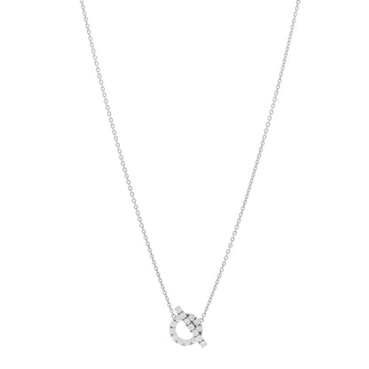 Hermes 18K White Gold Diamond Finesse Pendant Necklace 1 of 4
