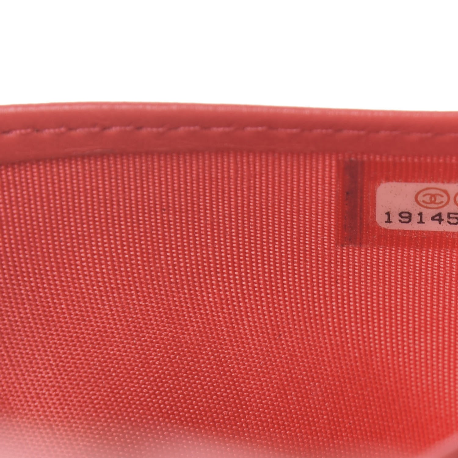 Chanel Lambskin Double Stitch Quilted Yen Wallet Red 8 of 13