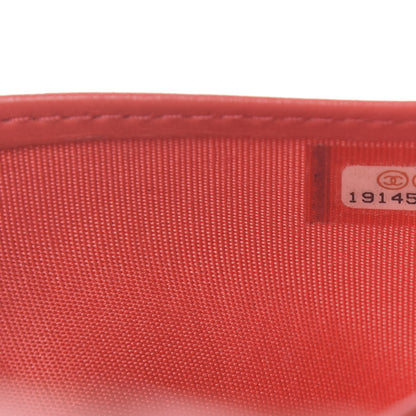 Chanel Lambskin Double Stitch Quilted Yen Wallet Red 8 of 13
