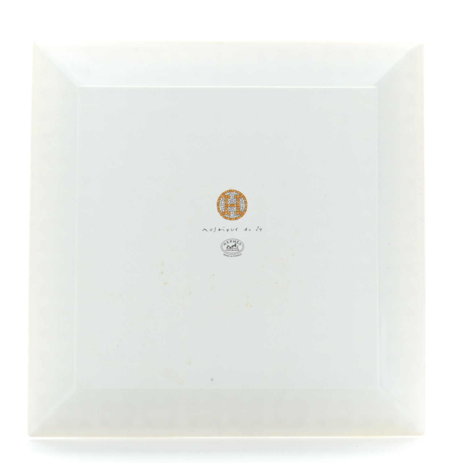 Hermes Porcelain Mosaique au 24 Square Plate Gold 3 of 5