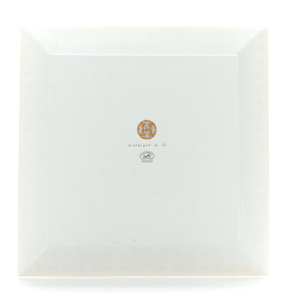 Hermes Porcelain Mosaique au 24 Square Plate Gold 3 of 5