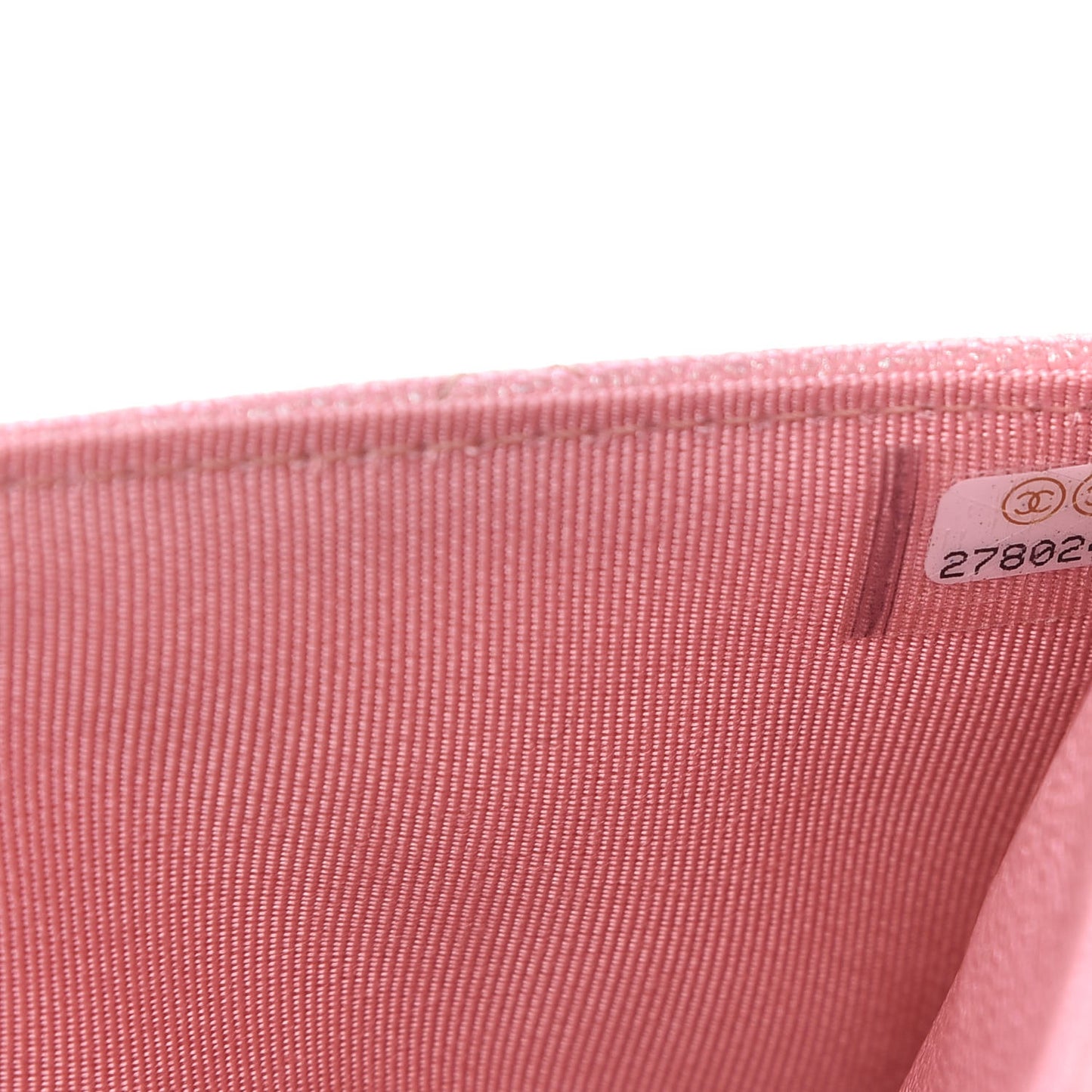 Iridescent Caviar Quilted Wallet on Chain WOC Rose Pink