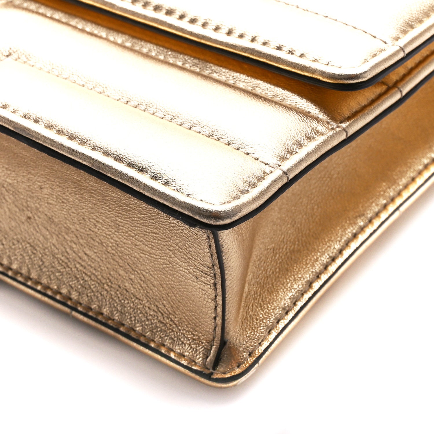 Jimmy Choo Metallic Nappa Quilted Varenne Shoulder Bag Gold 9 of 10