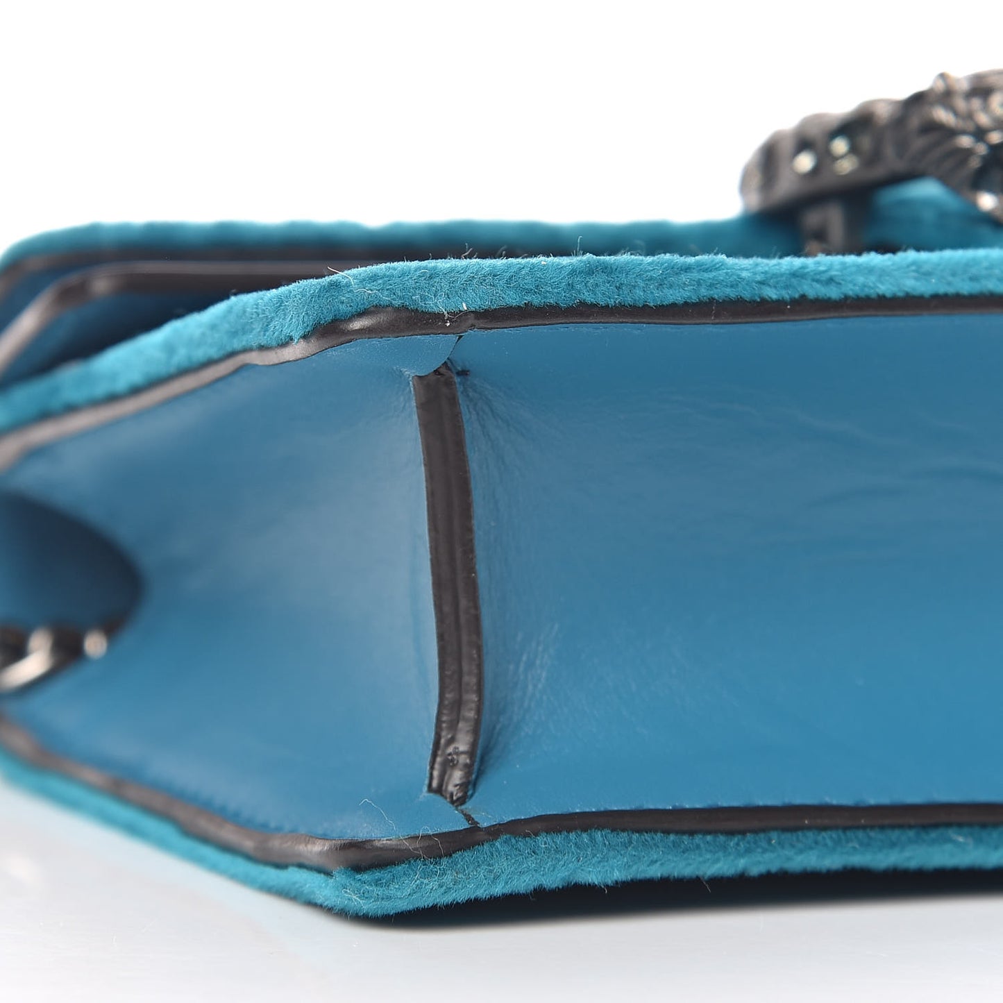 Velvet Super Mini Dionysus Shoulder Bag Pavone Cyan