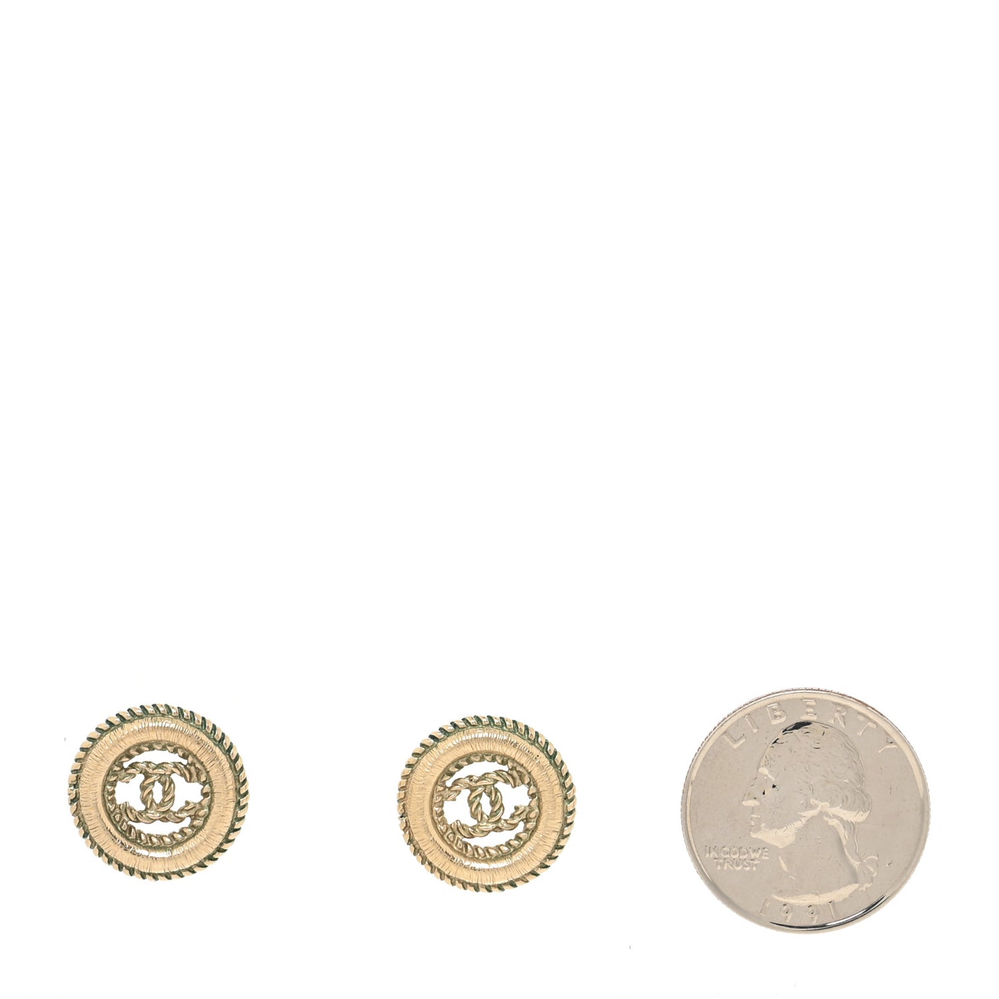 CC Round Rope Earrings Gold