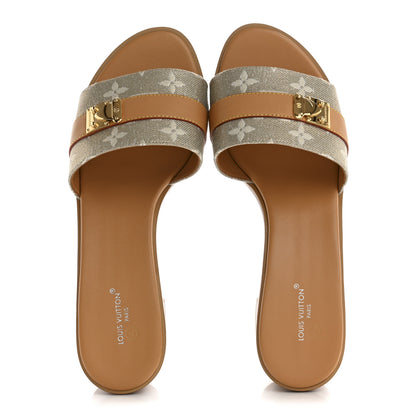 Louis Vuitton Monoglam Lock It Mules 38 Gold 2 of 9