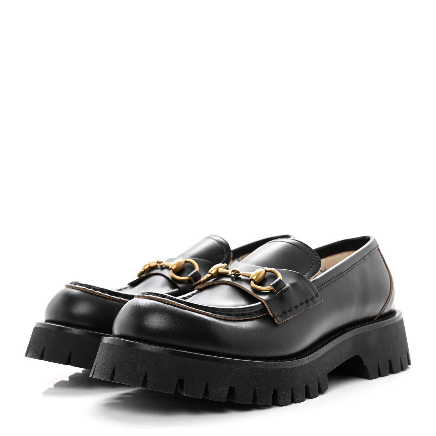 Gucci Cordovan Lux Womens Harald Horsebit 25mm Platform Loafers 39 Black 3 of 8