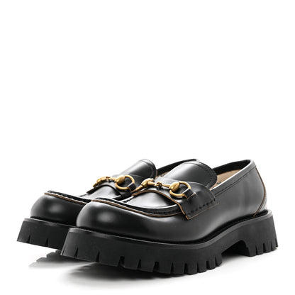 Gucci Cordovan Lux Womens Harald Horsebit 25mm Platform Loafers 39 Black 3 of 8