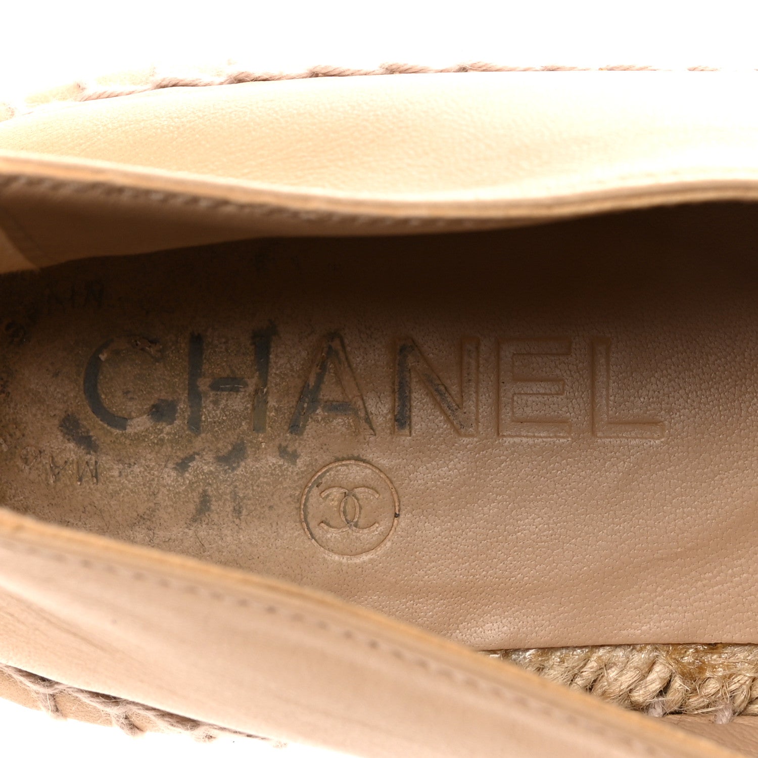 Chanel Lambskin CC Espadrilles 39 Beige Black 8 of 10