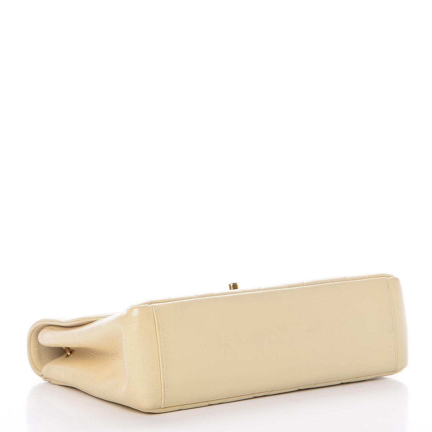 Lambskin Quilted Small Single Flap Beige