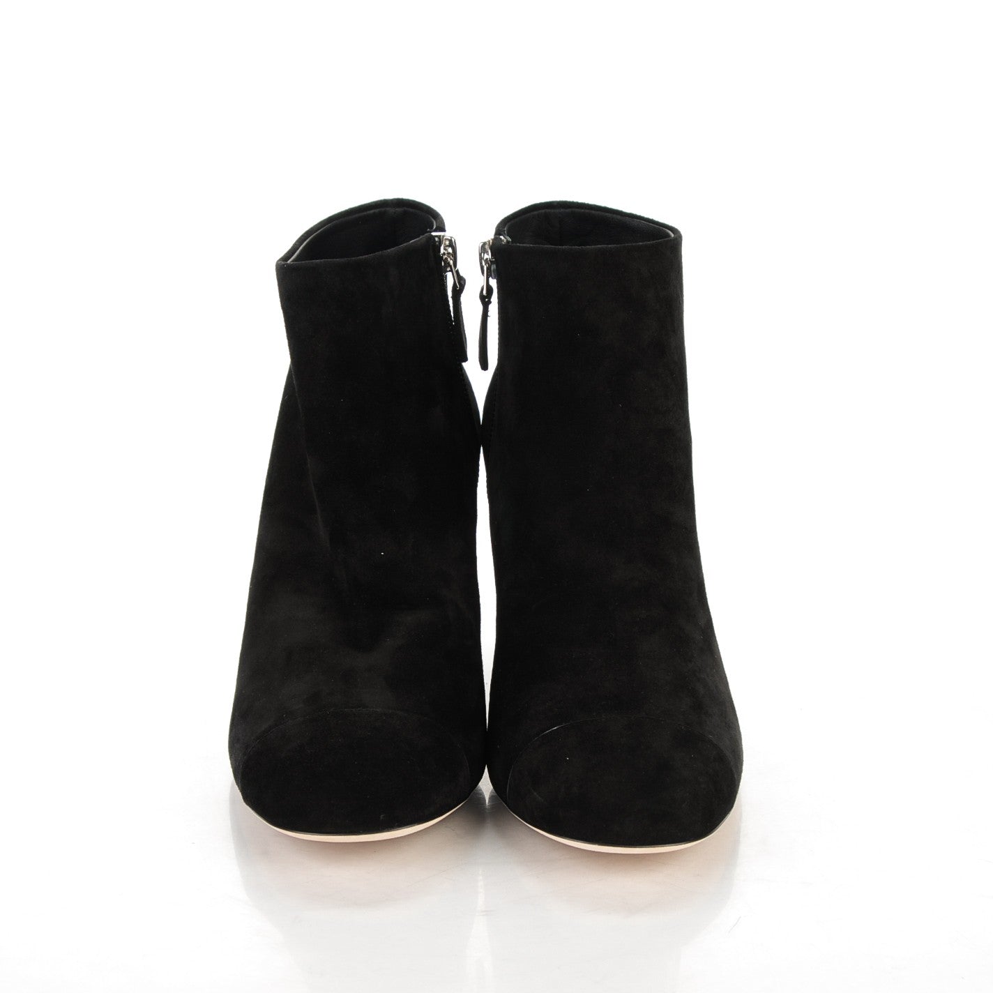 Suede Calfskin Short Boots 38.5 Black