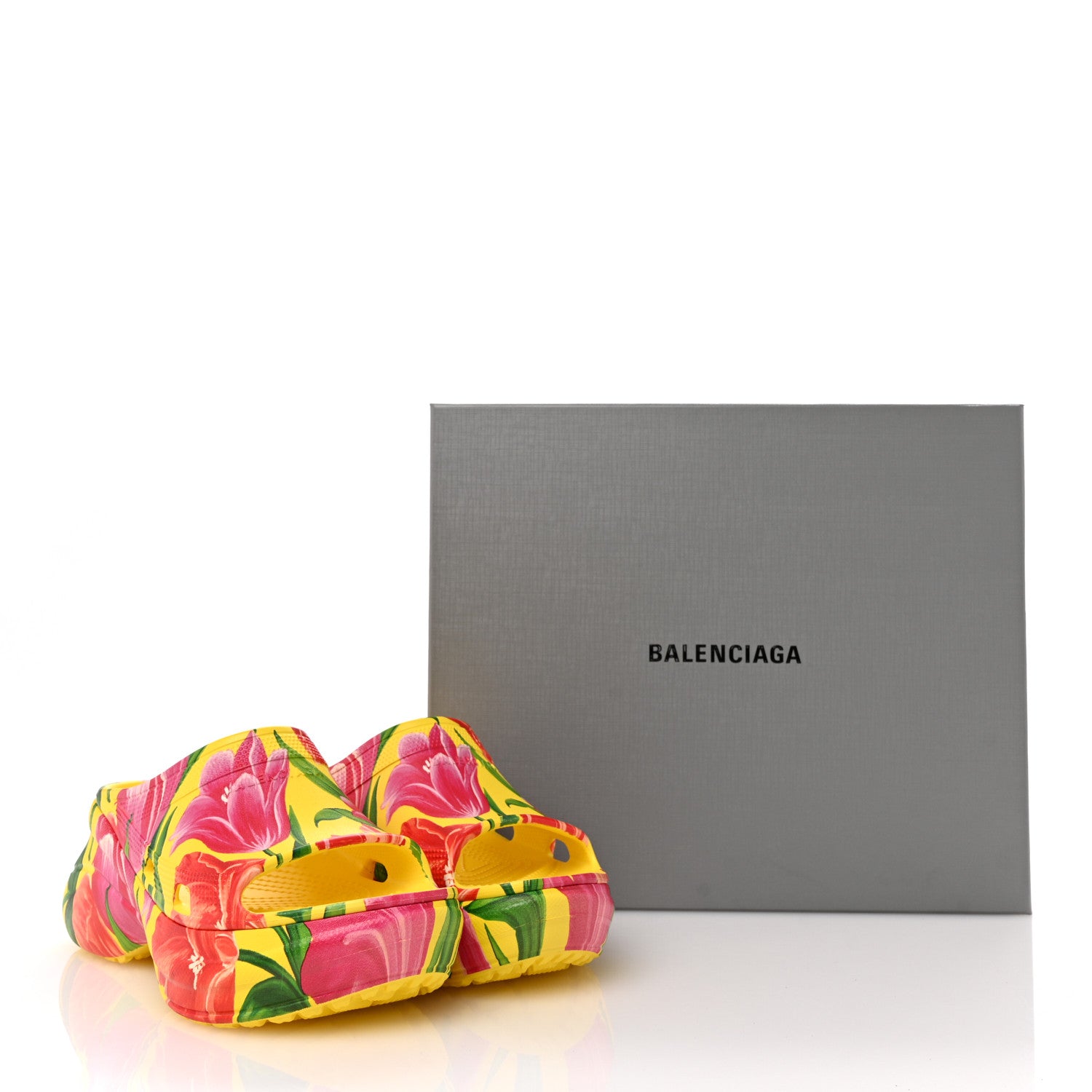 Balenciaga X CROCS Rubber Tulip Print  Womens Pool Slides 38 Multicolor 9 of 9