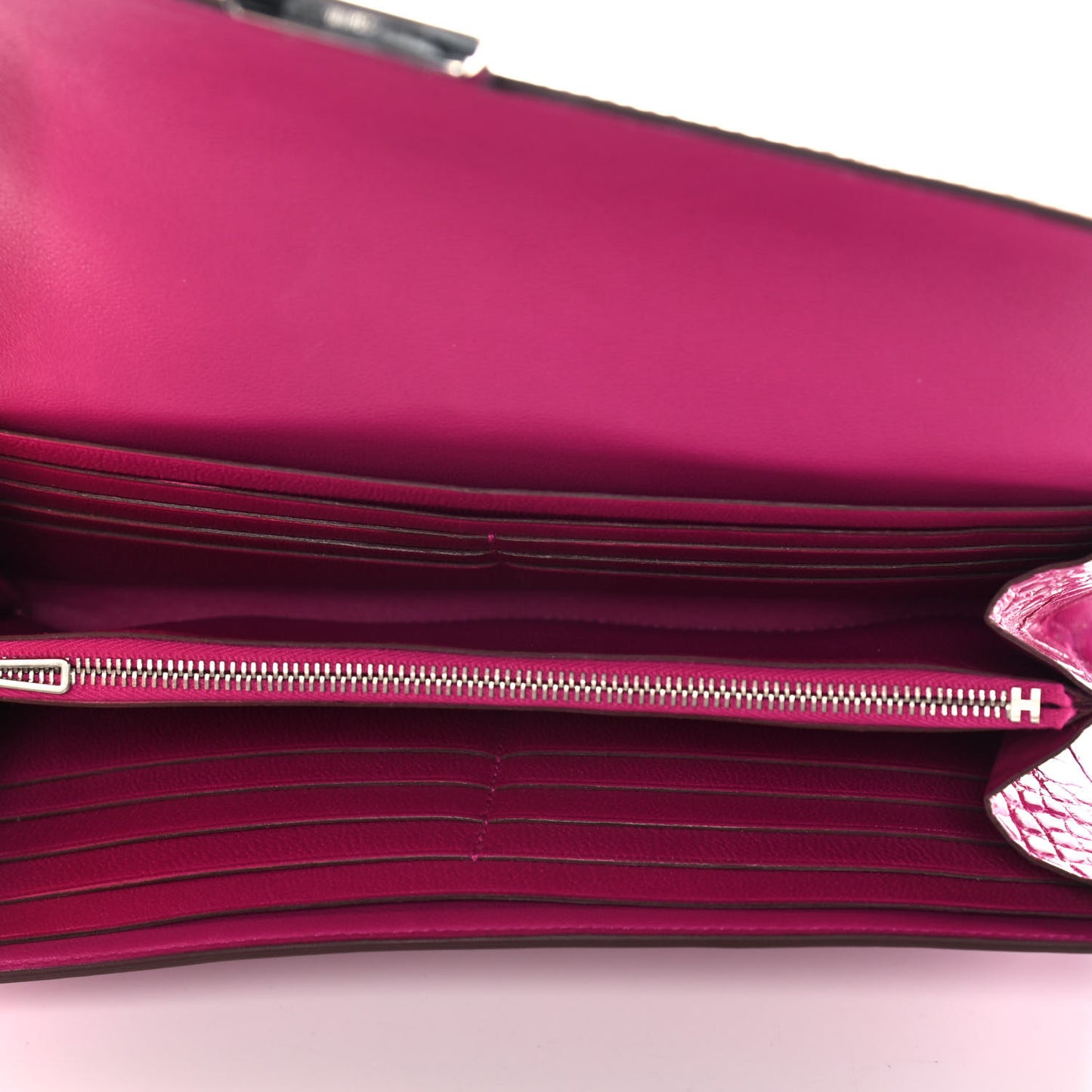 Shiny Alligator Constance Long Wallet Rose Scheherazade