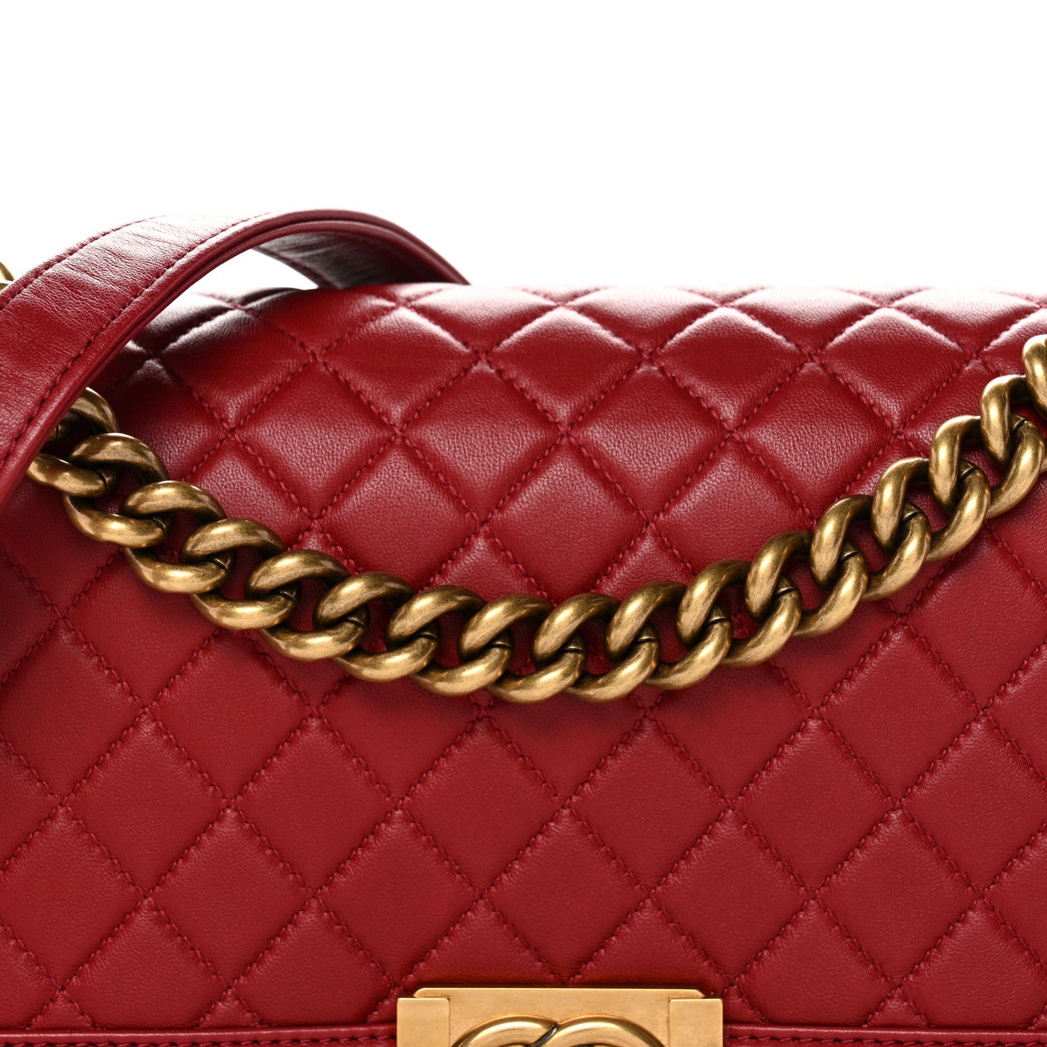 Chanel Lambskin Quilted Medium Boy Flap Red 8 of 11