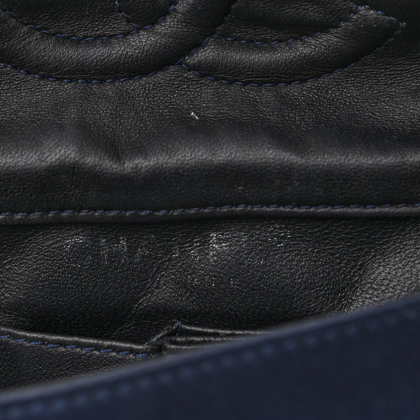 Satin Paillette Sequin Quilted Medium Single Flap Navy