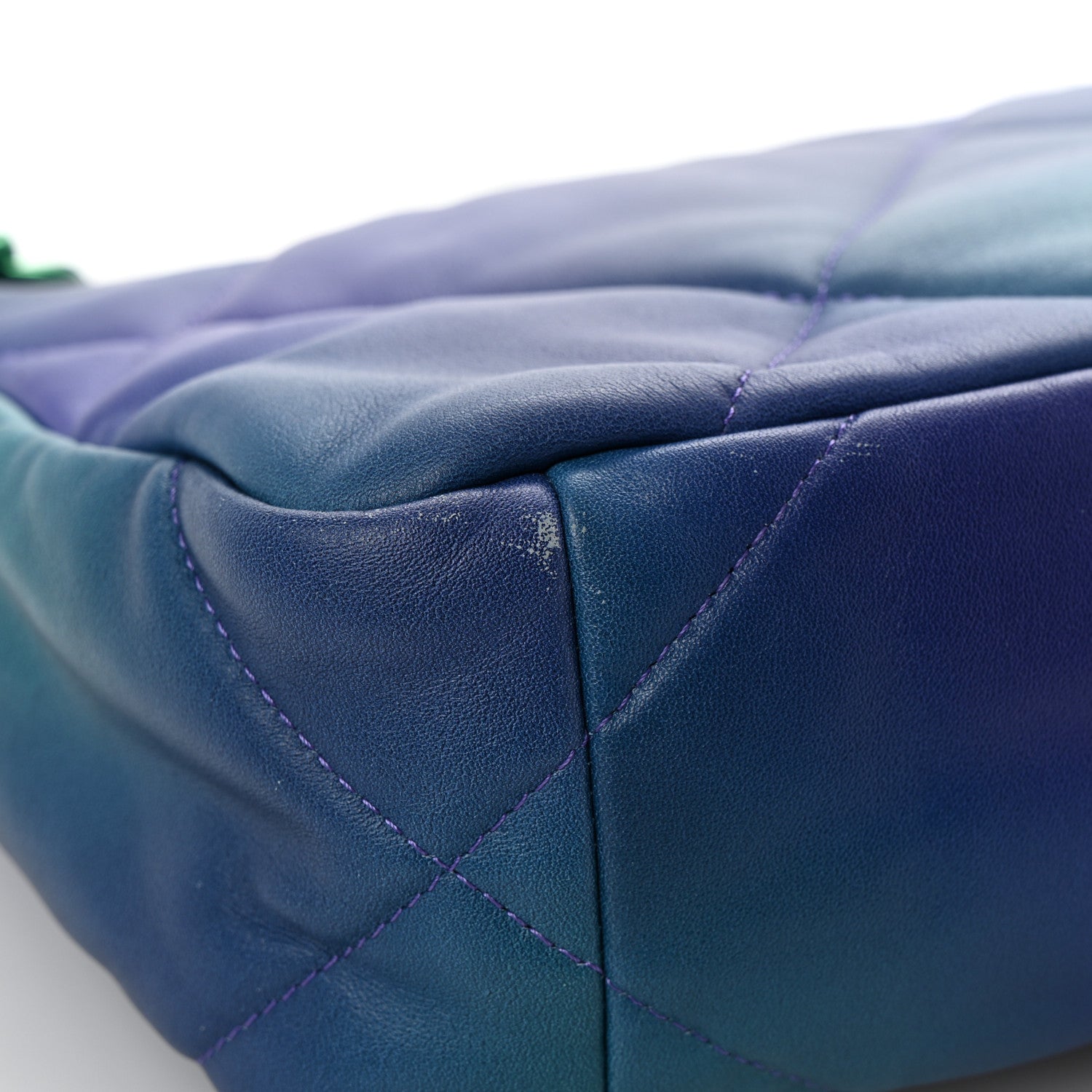 Chanel Tie Dye Calfskin Quilted Medium Chanel 19 Flap Blue Purple 11 of 11