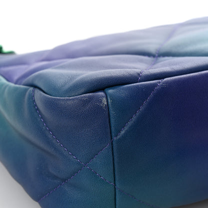 Chanel Tie Dye Calfskin Quilted Medium Chanel 19 Flap Blue Purple 11 of 11