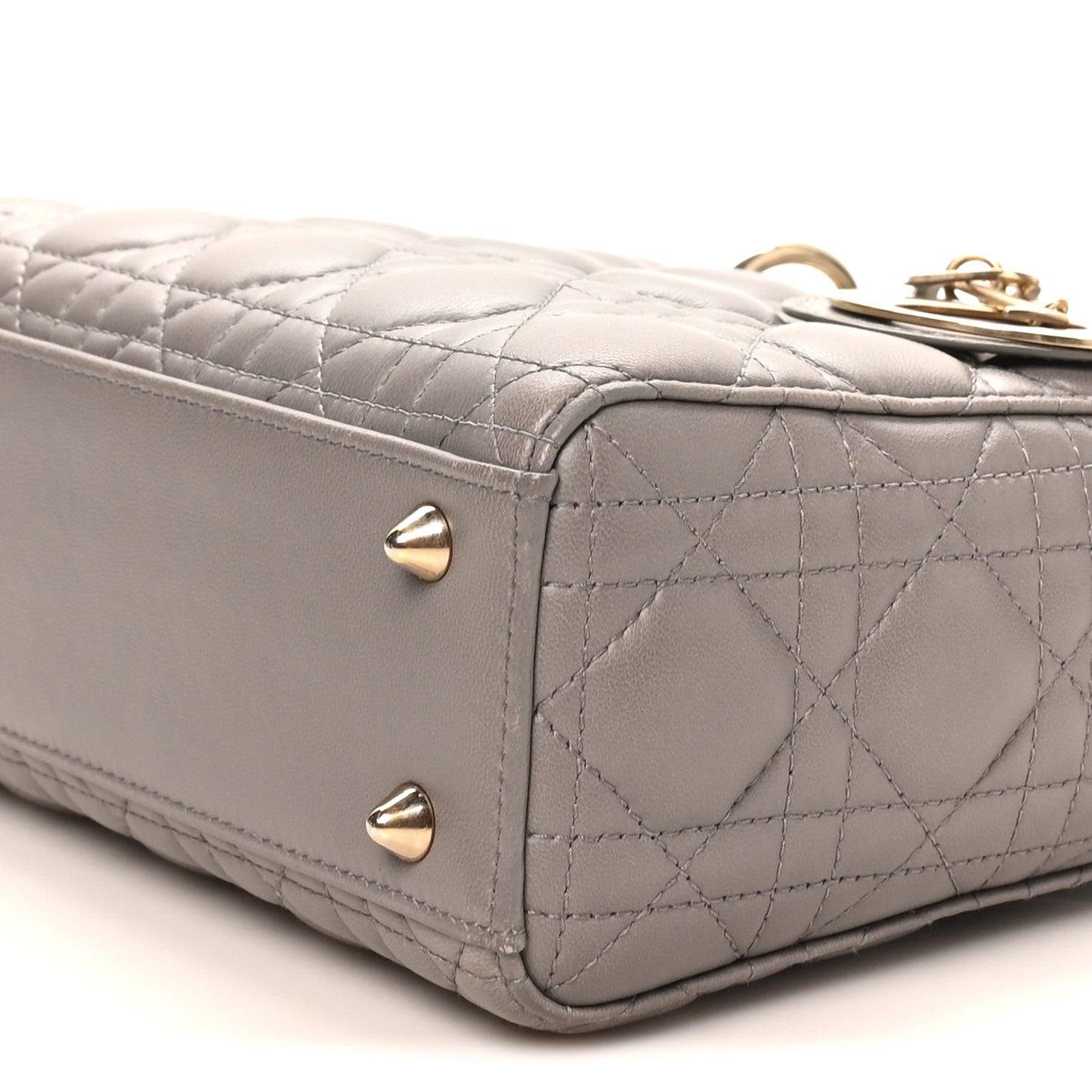 Lambskin Cannage Small My ABCDior Lady Dior Grey