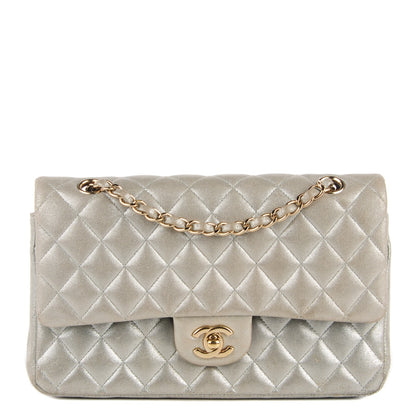 Chanel Iridescent Calfskin Medium Double Flap Light Gold 1 of 8