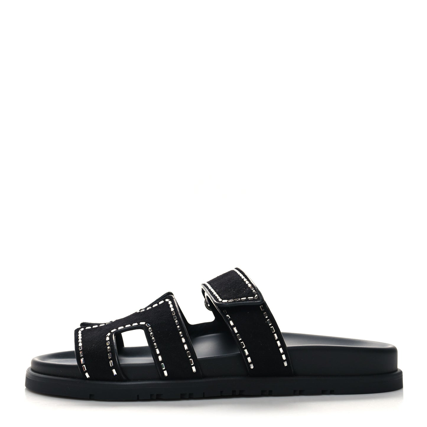 Suede Crystal Womens Chypre Sandals 39 Black