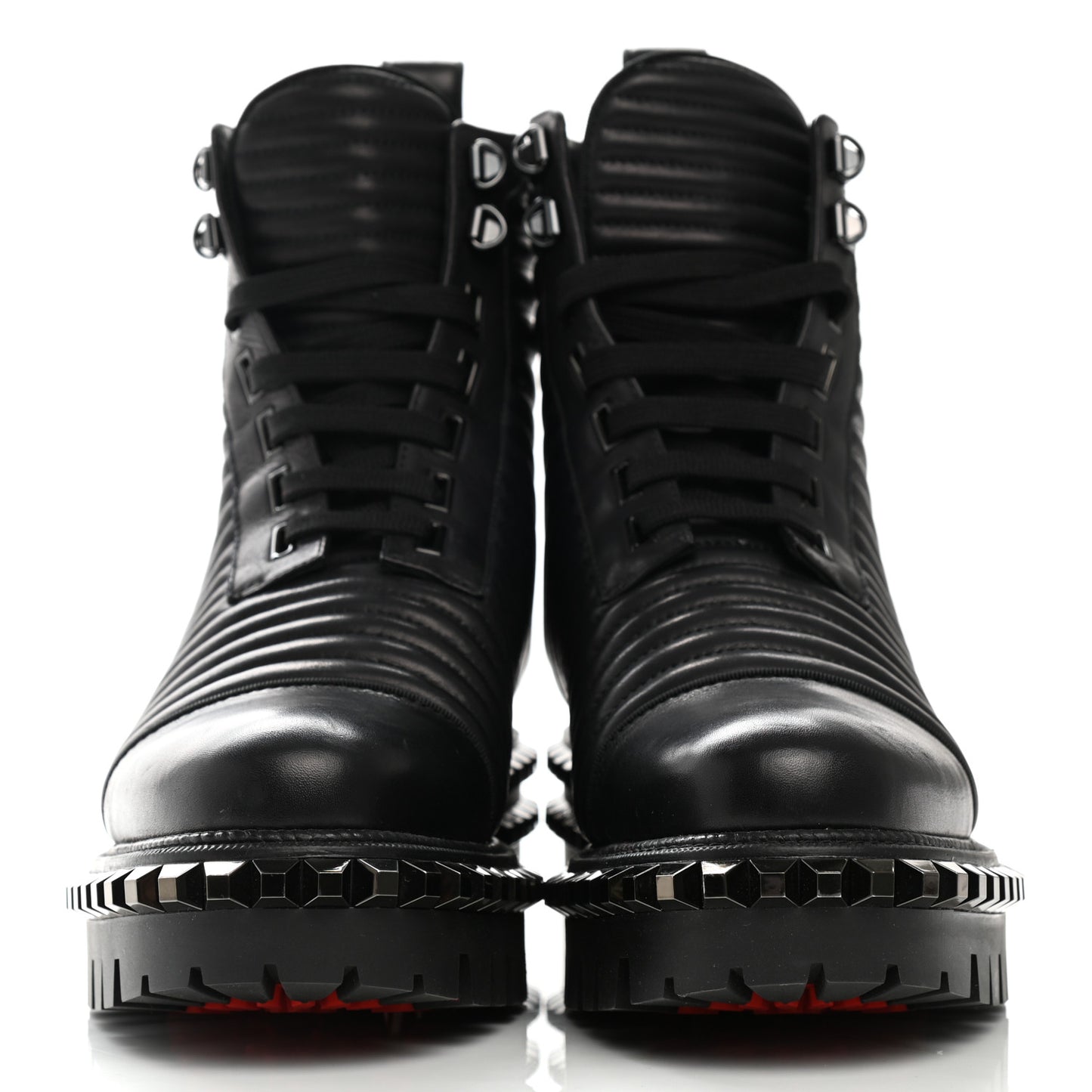 Calfskin Quilted Yetota Combat Boots 39 Black