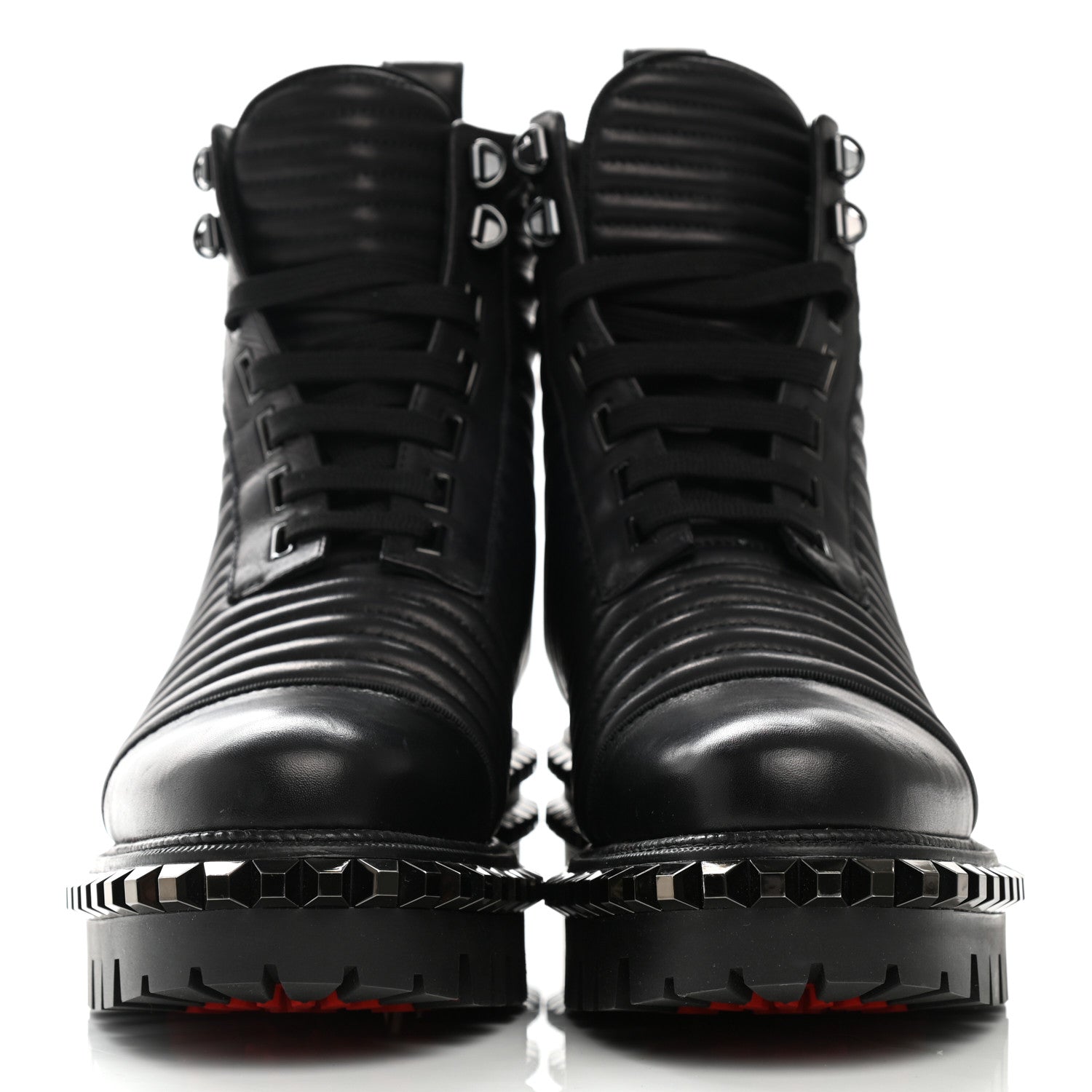 Christian Louboutin Calfskin Quilted Yetota Combat Boots 39 Black 3 of 8