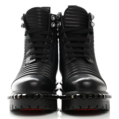 Christian Louboutin Calfskin Quilted Yetota Combat Boots 39 Black 3 of 8
