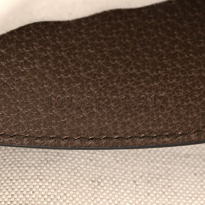Gucci Monogram Jumbo GG Textured Dollar Calfskin Web Small Ophidia Dome Shoulder Bag Camel Ebony New Acero 6 of 10