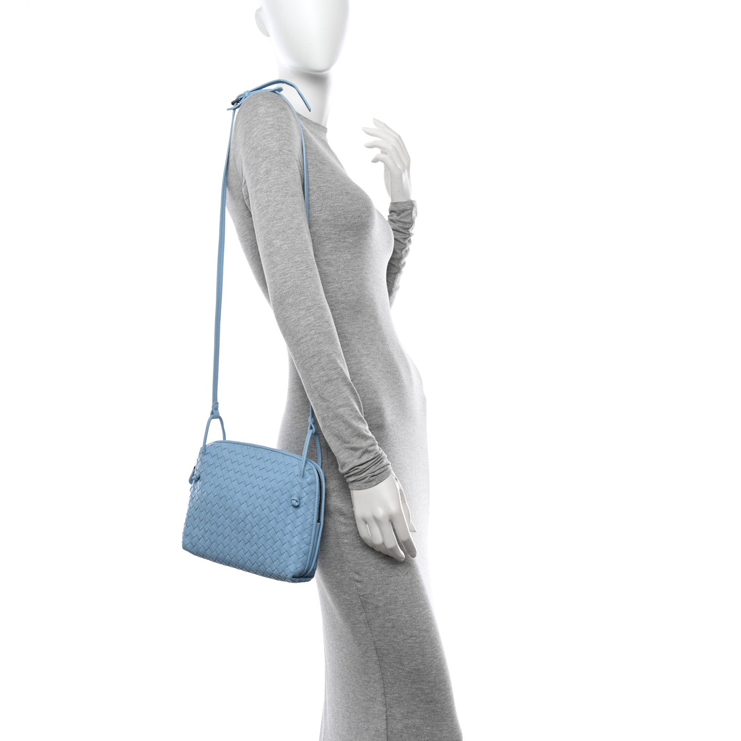 Bottega Veneta Nappa Intrecciato Nodini Crossbody Messenger Ice 2 of 12