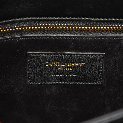 Saint Laurent Smooth Calfskin Medium Classic Monogram Universite Bag Black 6 of 13