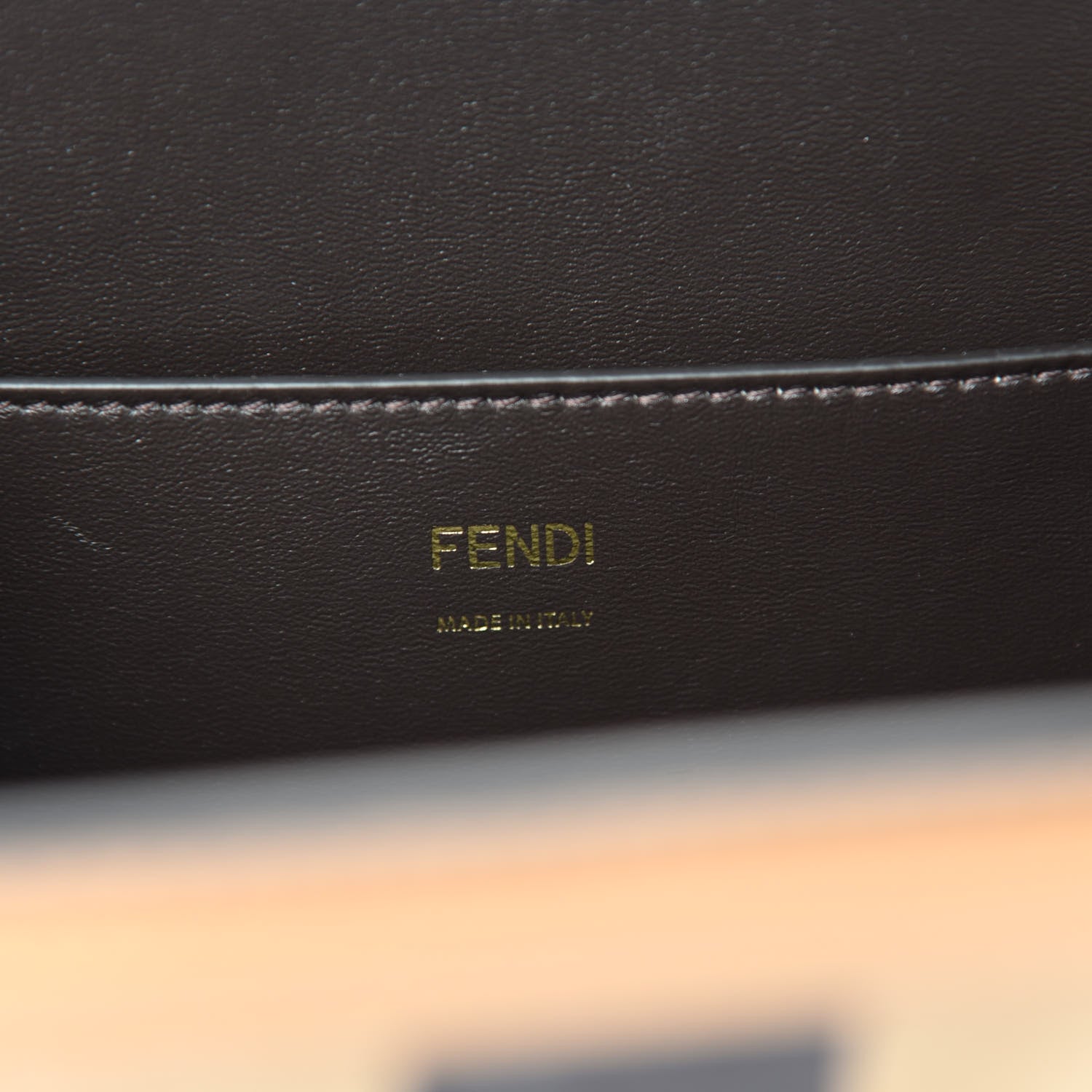 Fendi Vitello King Nubuck Pequin Karligraphy Pocket Shoulder Bag Biscuit Tobacco Moro 8 of 9