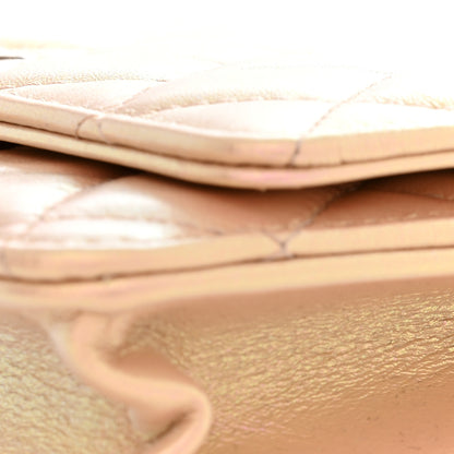 Chanel Iridescent Calfskin Quilted Wallet On Chain WOC Pink 11 of 12