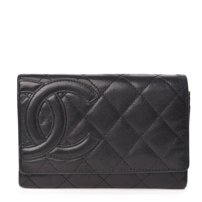 Chanel Calfskin Quilted Cambon Flap Wallet Black 1 of 15