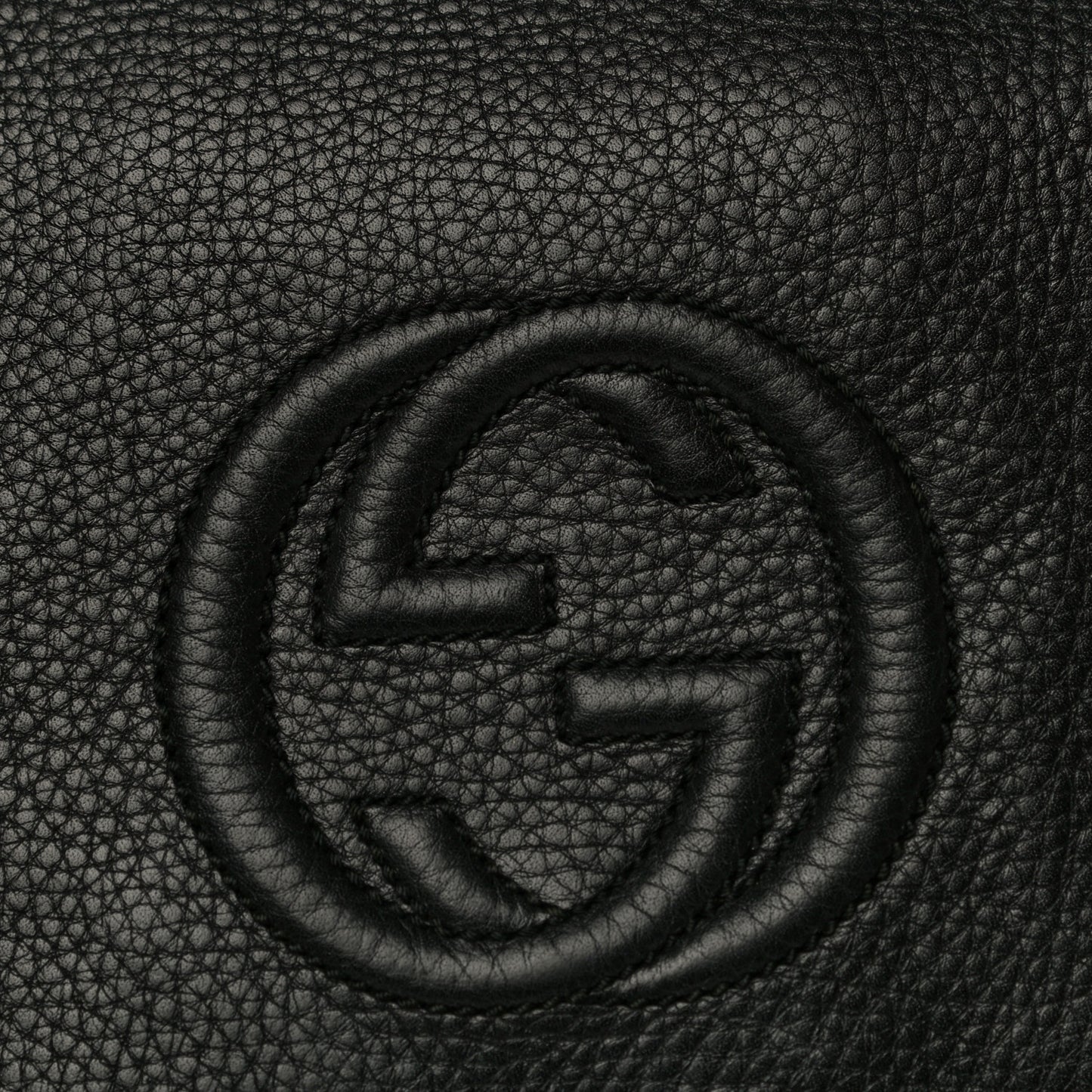 Pebbled Calfskin Medium Soho Flap Crossbody Black