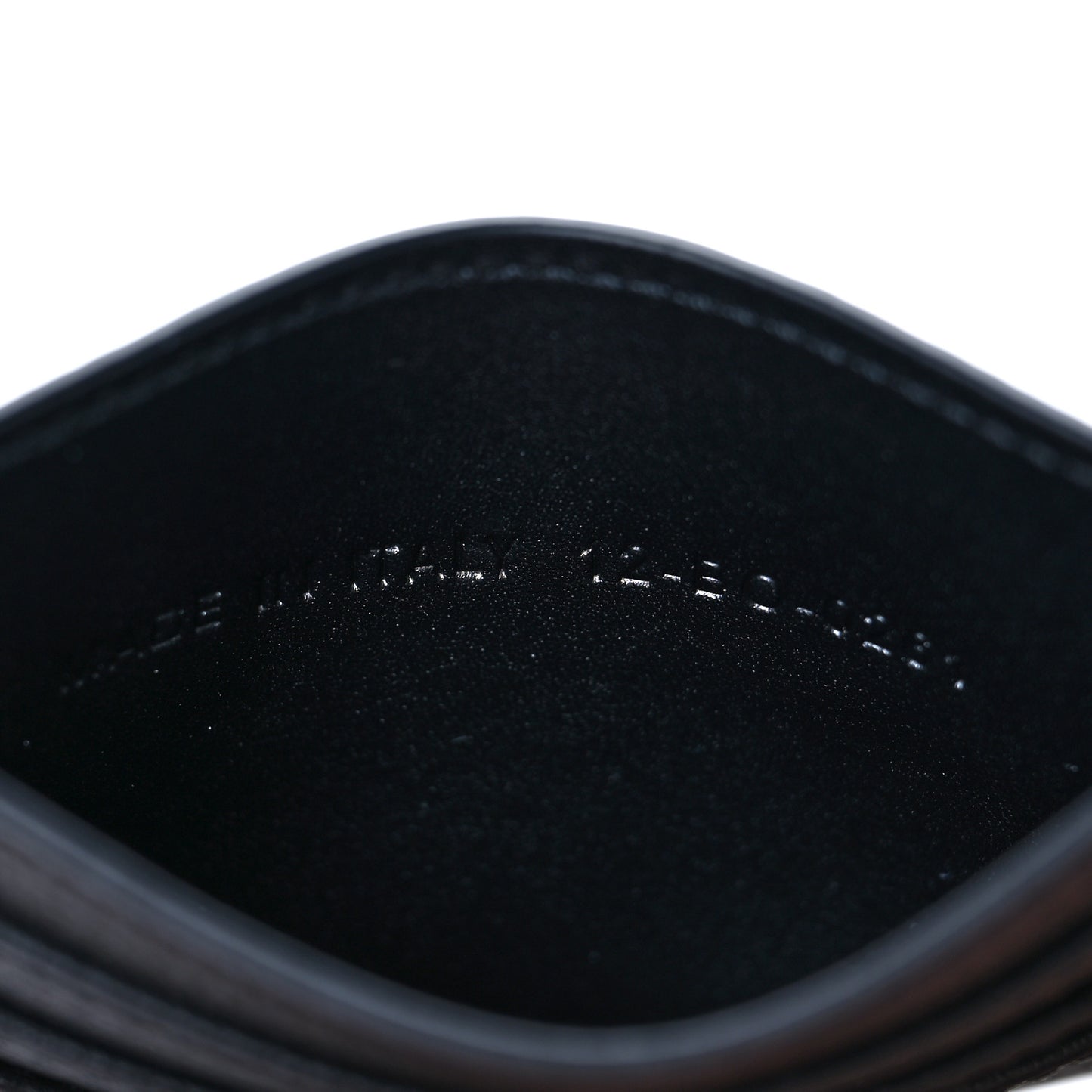 Grained Calfskin Card Holder Black