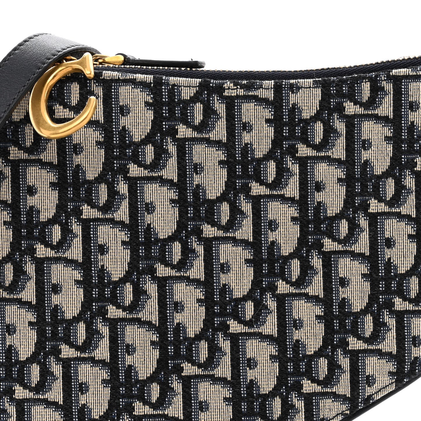 Oblique Saddle Pouch With Strap Navy Blue