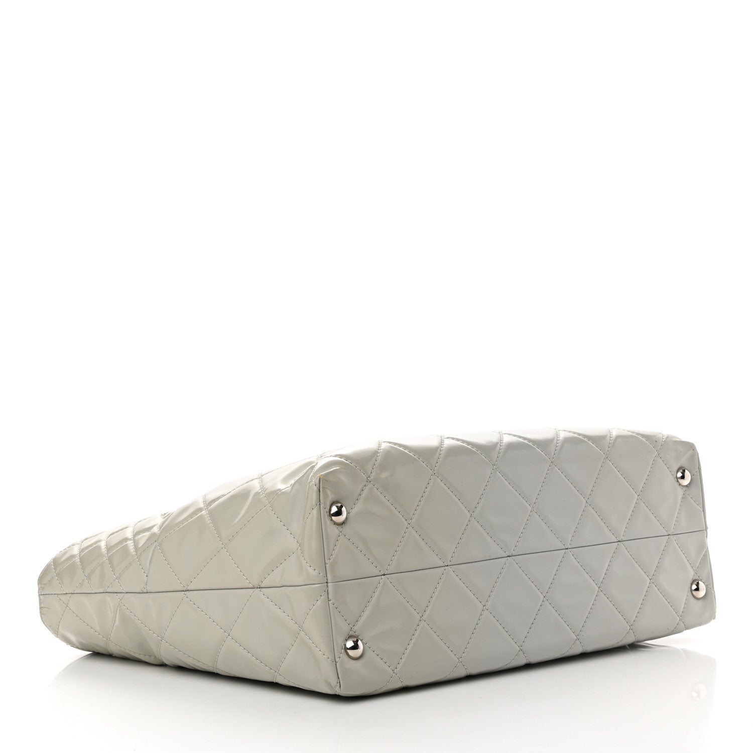 Chanel Vinyl Quilted Large In The Business Tote Light Grey 4 of 20