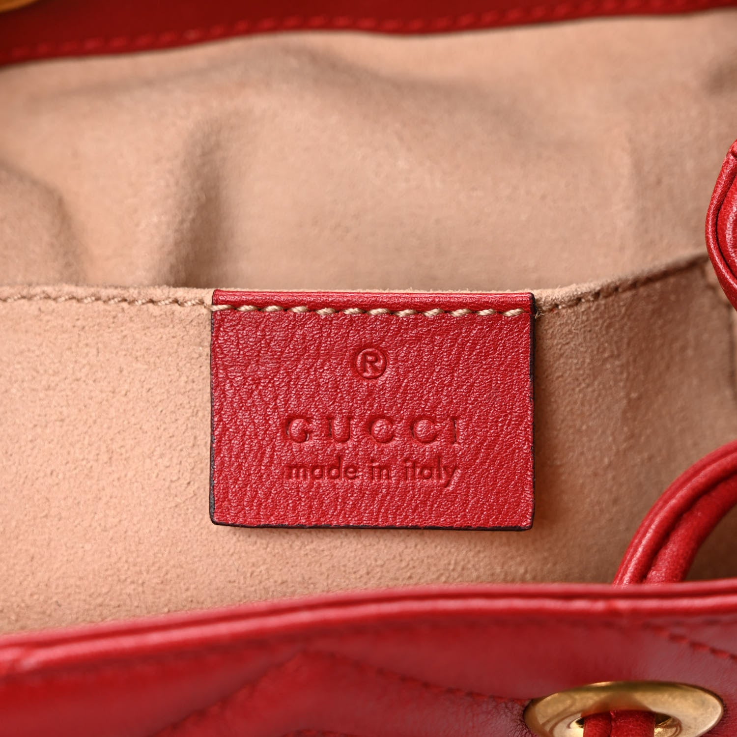 Gucci Calfskin Matelasse GG Marmont Flap Backpack Hibiscus Red 6 of 9