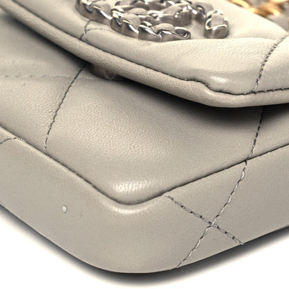 Chanel Lambskin Quilted Chanel 19 Flap Belt Bag Grey 8 of 9