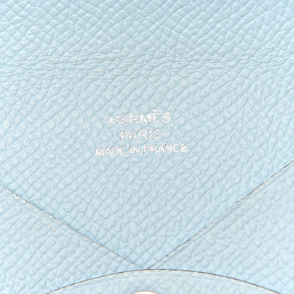 Hermes Epsom Calvi Card Case Bleu Zephyr 6 of 11