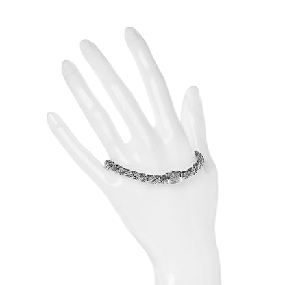 John Hardy Sterling Silver Diamond 5.5mm Twisted Chain Bracelet 2 of 6