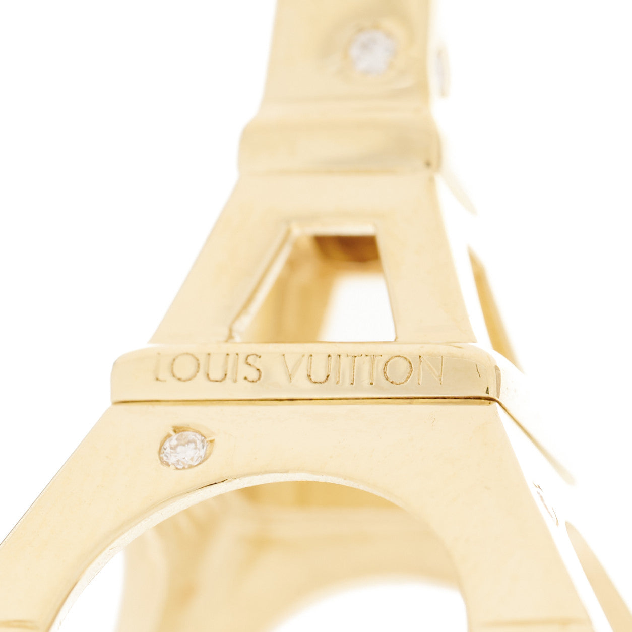 18K Yellow Gold Diamond Eiffel Tower Charm