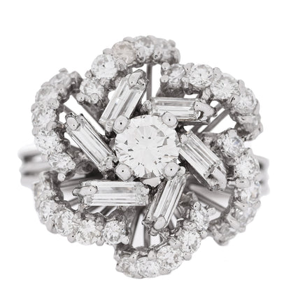 Parker & West by FASHIONPHILE 18K White Gold Diamond 1.80ctw Flower Spiral Cocktail Ring 52 6 1 of 6